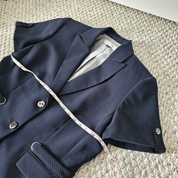 Tahari ASL Short Sleeve Pinstripe Suit Jacket - Size 12 - Picture 13 of 16